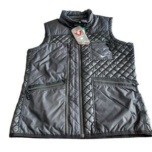 NWT Nike Women's Primaloft Size XL Black Quilted Vest W/ Zipper Pockets # 547803